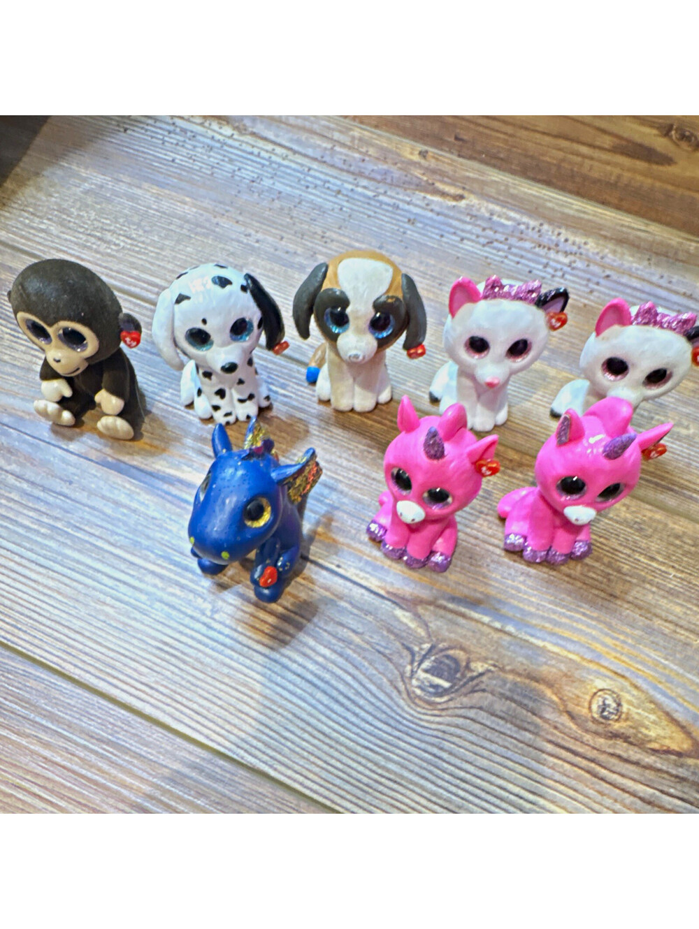 Ty Beanie mini boos Lot of 8 with rare sapphire dragon